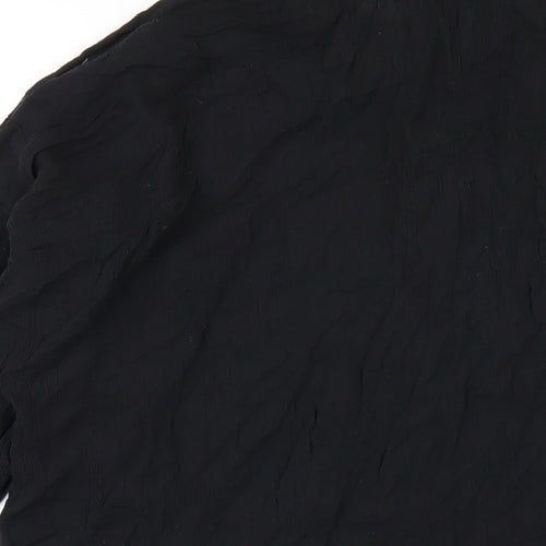 ASOS Womens Black Cotton Basic Button-Up Size 10 Collared