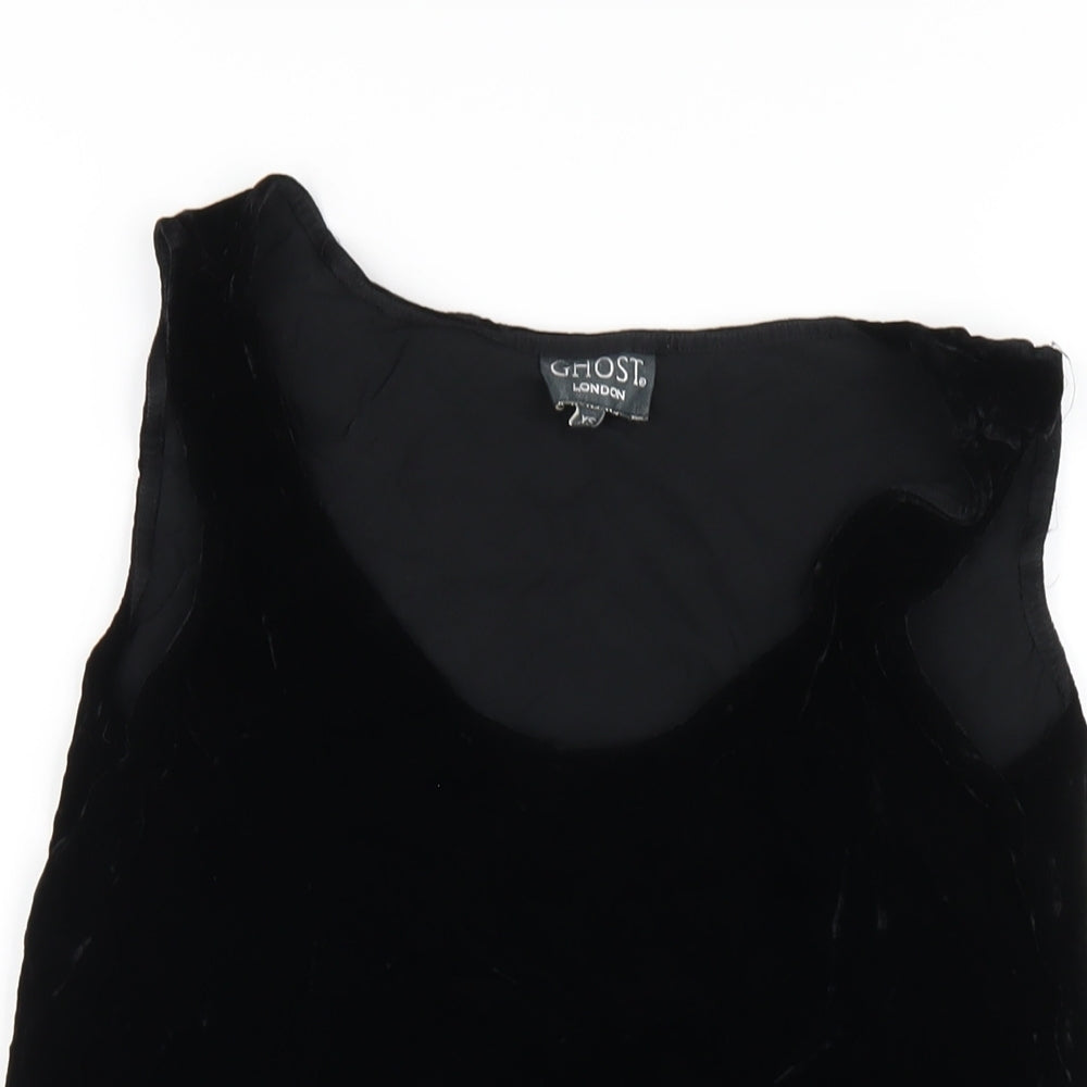 Ghost Womens Black Polyester Basic Tank Size XS Scoop Neck