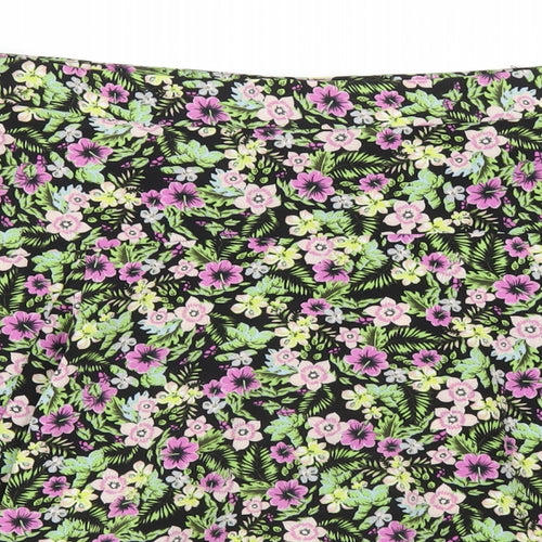 Zara Womens Multicoloured Floral Polyester Skort Skirt Size XL Zip