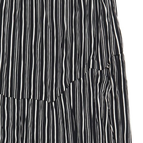 Miss Selfridge Womens Black Striped Viscose Jumpsuit One-Piece Size 8 L20 in Pullover