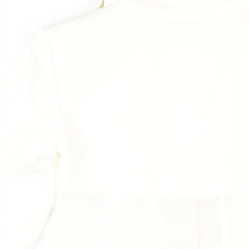 In the Style Womens White Polyester Jacket Dress Size 10 Collared Hook & Eye