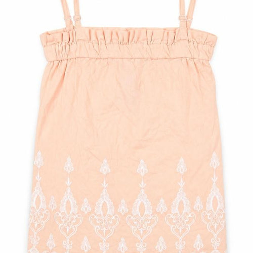 Select Womens Pink Cotton Camisole T-Shirt Size 8 Square Neck