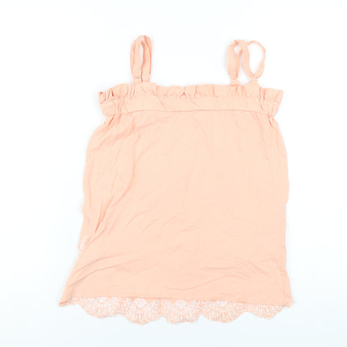 Select Womens Pink Cotton Camisole T-Shirt Size 8 Square Neck