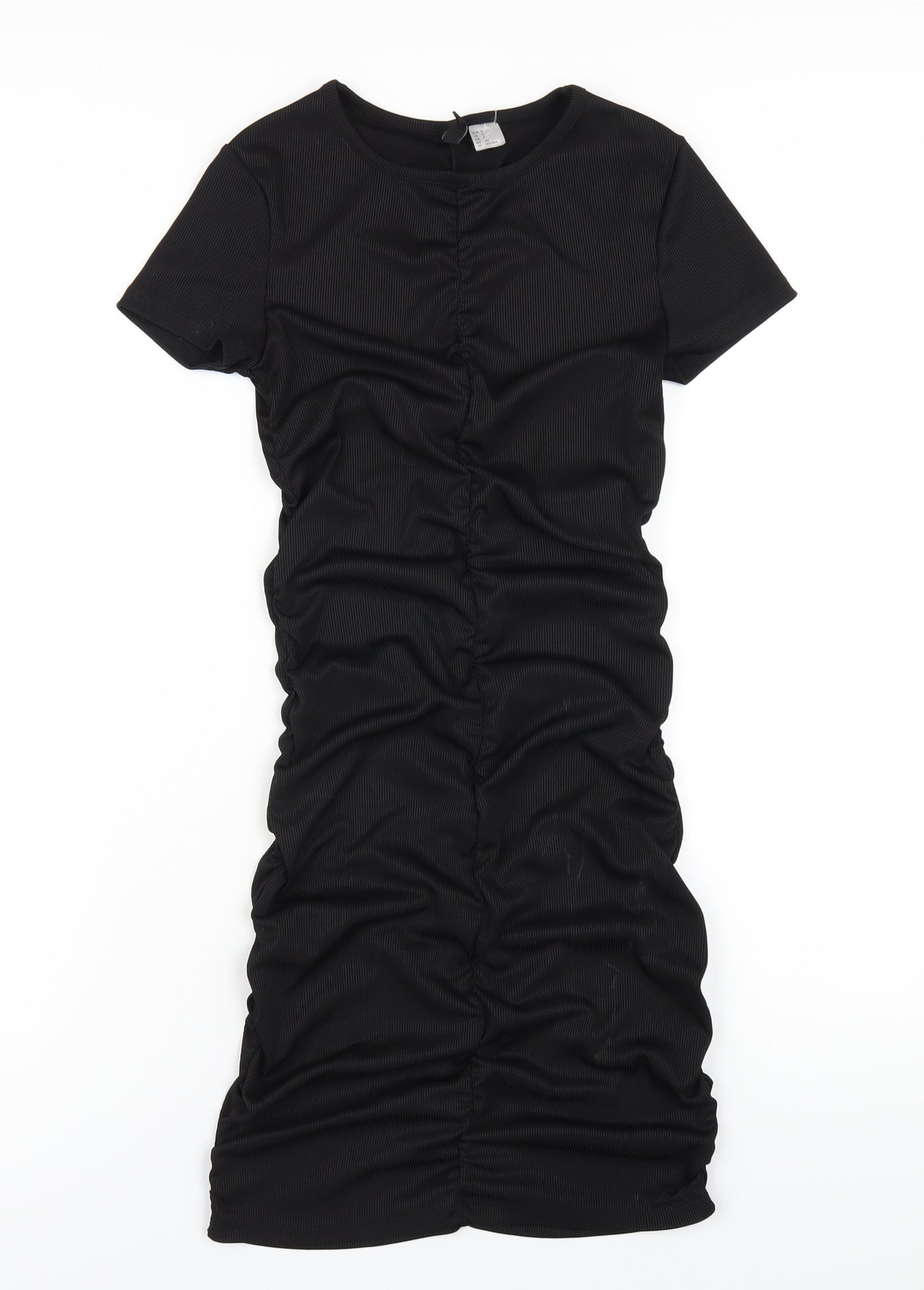 H&M Womens Black Polyester Bodycon Size S Round Neck Pullover
