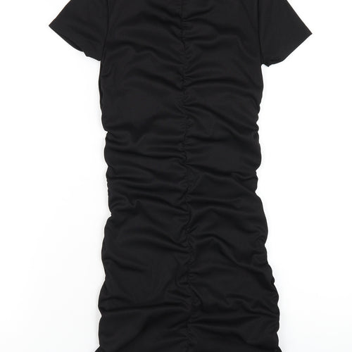 H&M Womens Black Polyester Bodycon Size S Round Neck Pullover