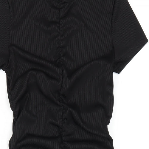 H&M Womens Black Polyester Bodycon Size S Round Neck Pullover