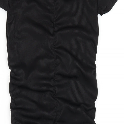 H&M Womens Black Polyester Bodycon Size S Round Neck Pullover
