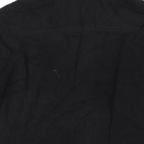 Marks and Spencer Womens Black Lyocell Basic Button-Up Size 10 Collared