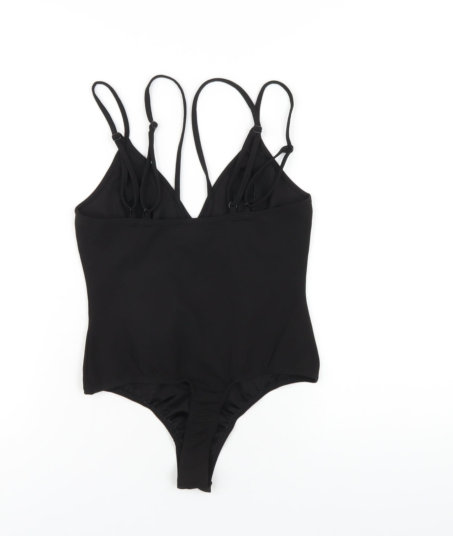 Missguided Womens Black Polyester Bodysuit One-Piece Size 8 Snap