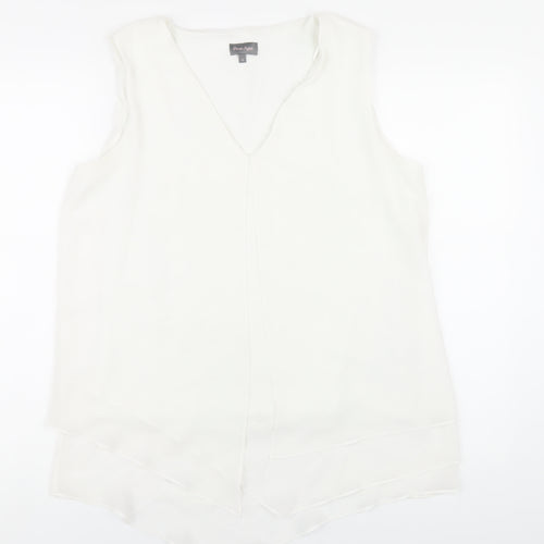 Phase Eight Womens White Polyester Basic Tank Size 14 V-Neck
