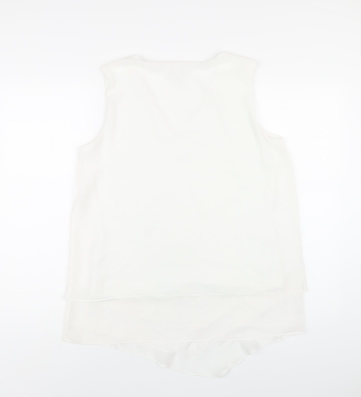 Phase Eight Womens White Polyester Basic Tank Size 14 V-Neck