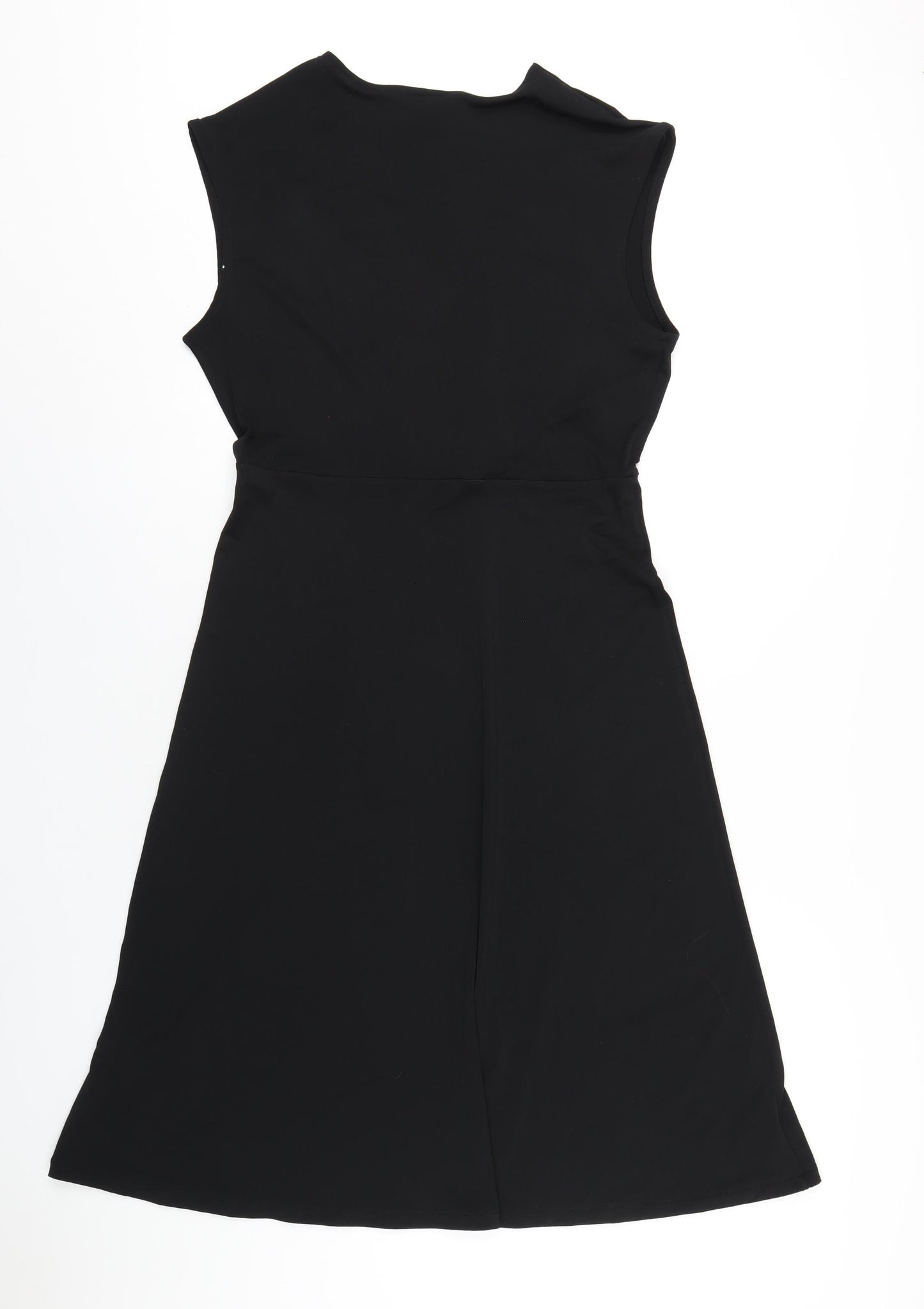H&M Womens Black Polyester A-Line Size M V-Neck Pullover