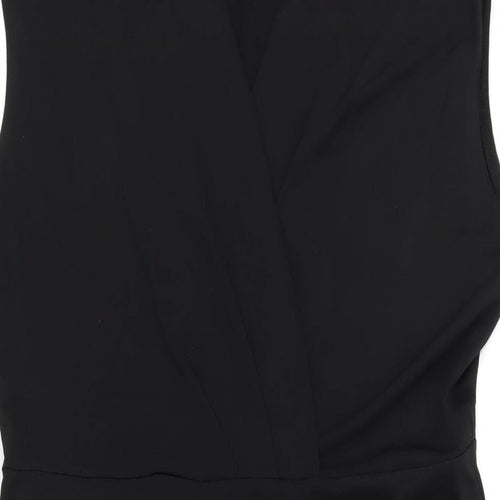 H&M Womens Black Polyester A-Line Size M V-Neck Pullover