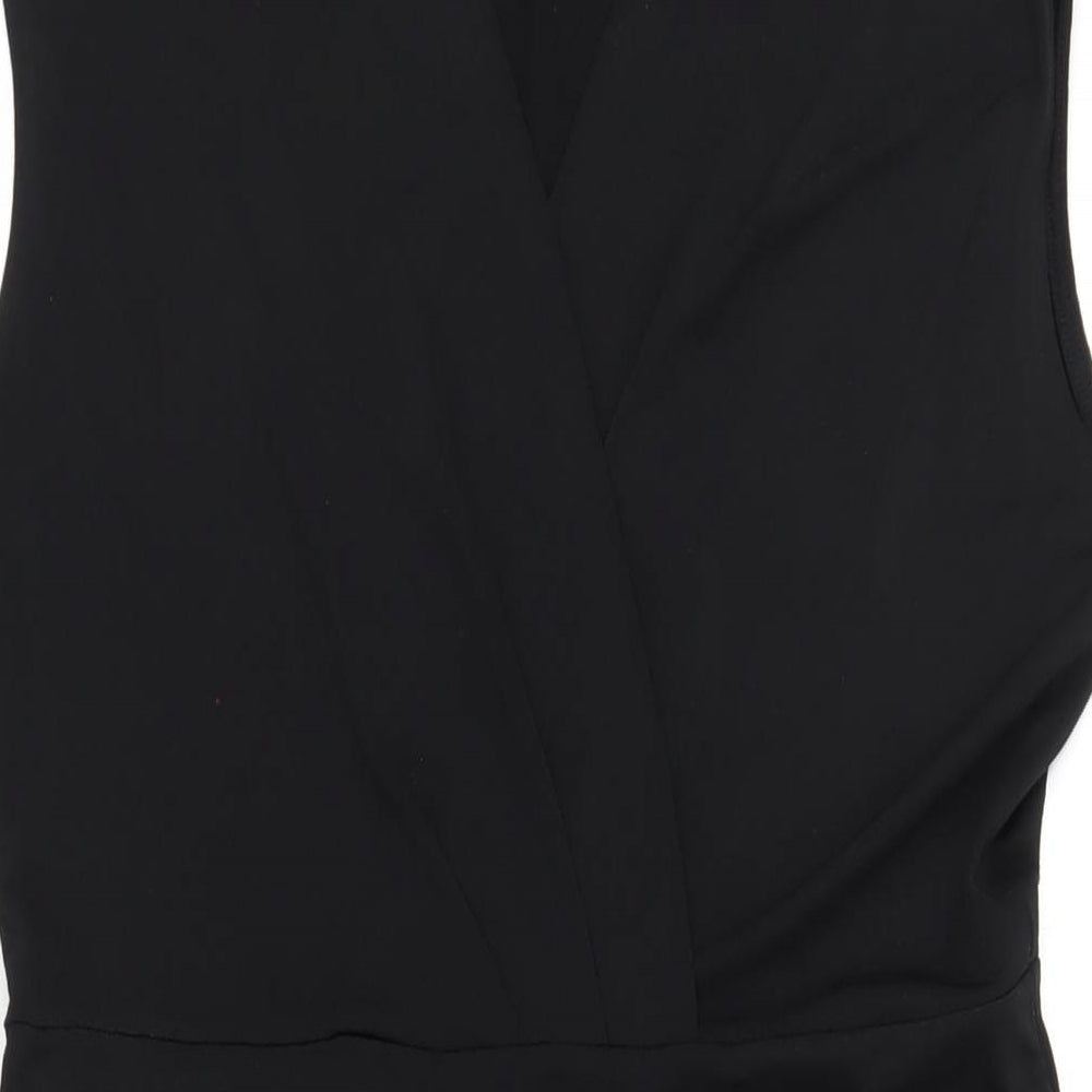 H&M Womens Black Polyester A-Line Size M V-Neck Pullover