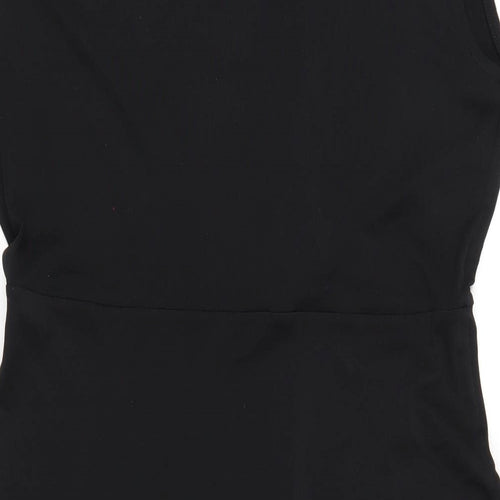 H&M Womens Black Polyester A-Line Size M V-Neck Pullover