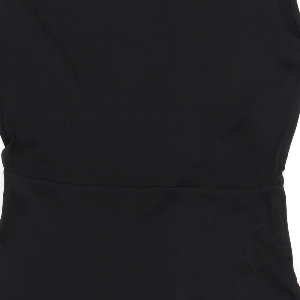 H&M Womens Black Polyester A-Line Size M V-Neck Pullover