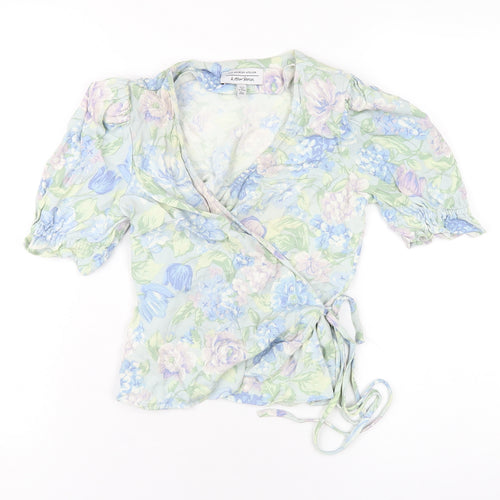 & Other Stories Womens Multicoloured Floral Viscose Wrap T-Shirt Size 4 V-Neck