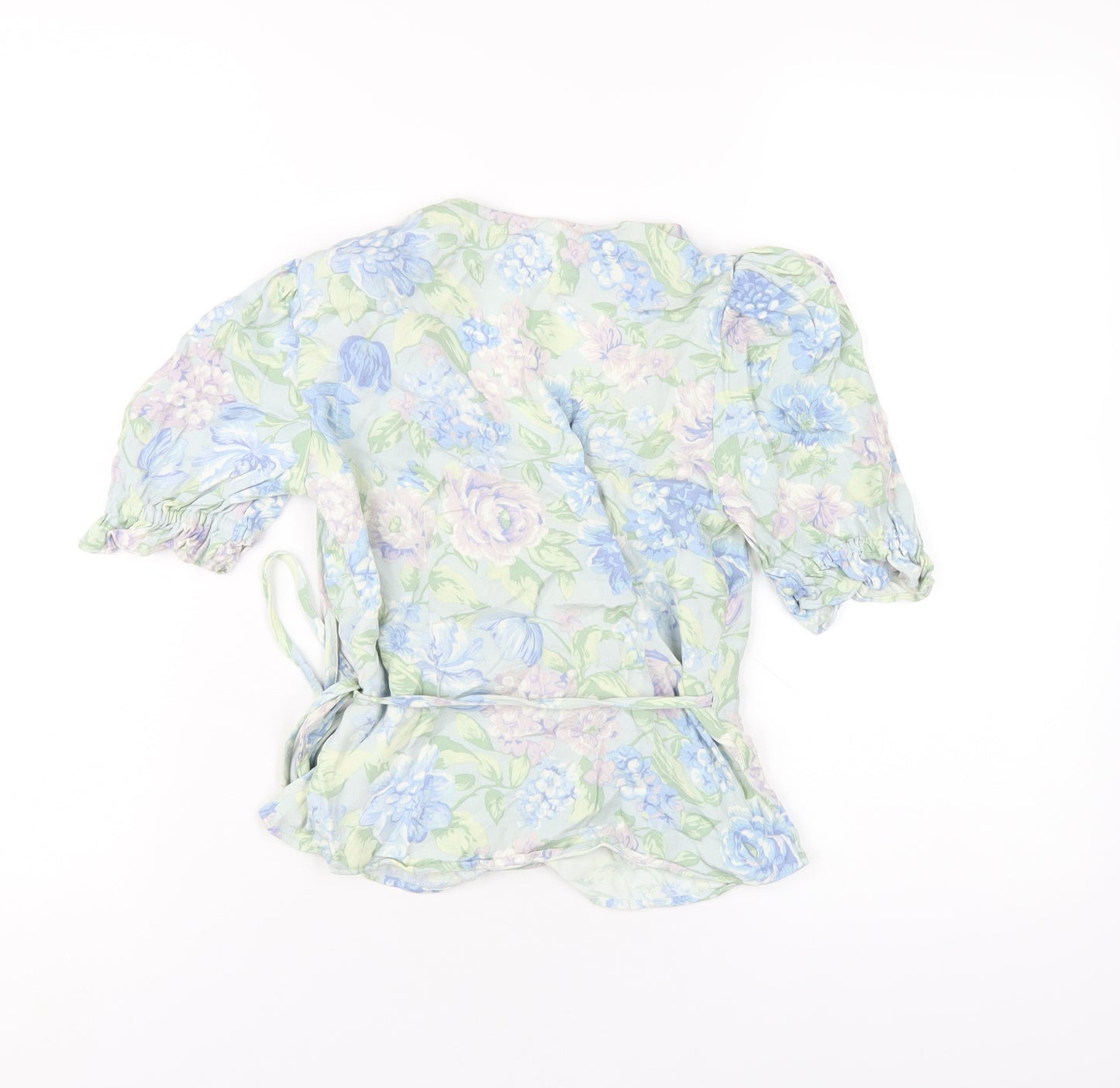 & Other Stories Womens Multicoloured Floral Viscose Wrap T-Shirt Size 4 V-Neck
