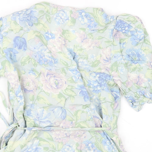 & Other Stories Womens Multicoloured Floral Viscose Wrap T-Shirt Size 4 V-Neck