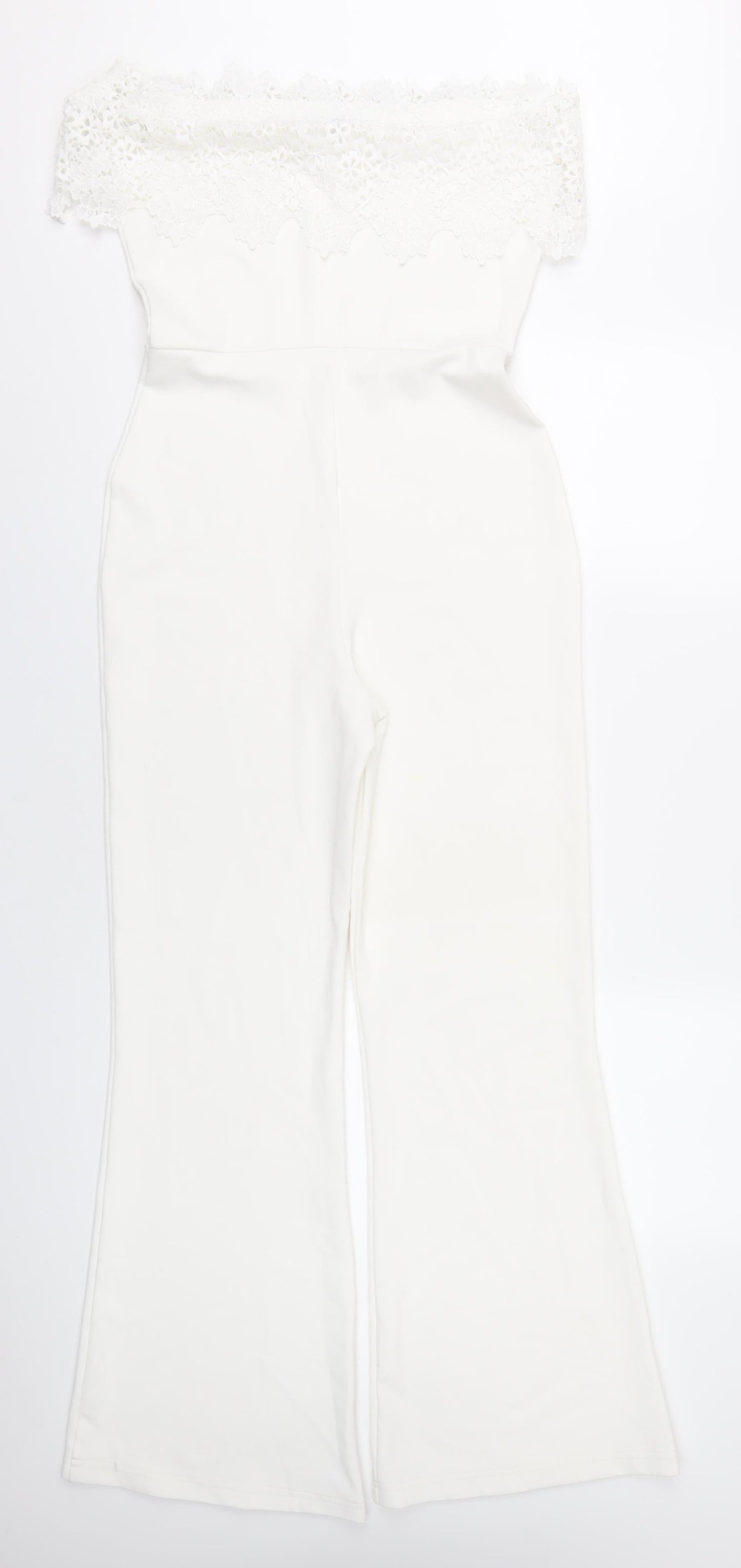 Missguided Womens White Polyester Jumpsuit One-Piece Size 10 L31 in Pullover