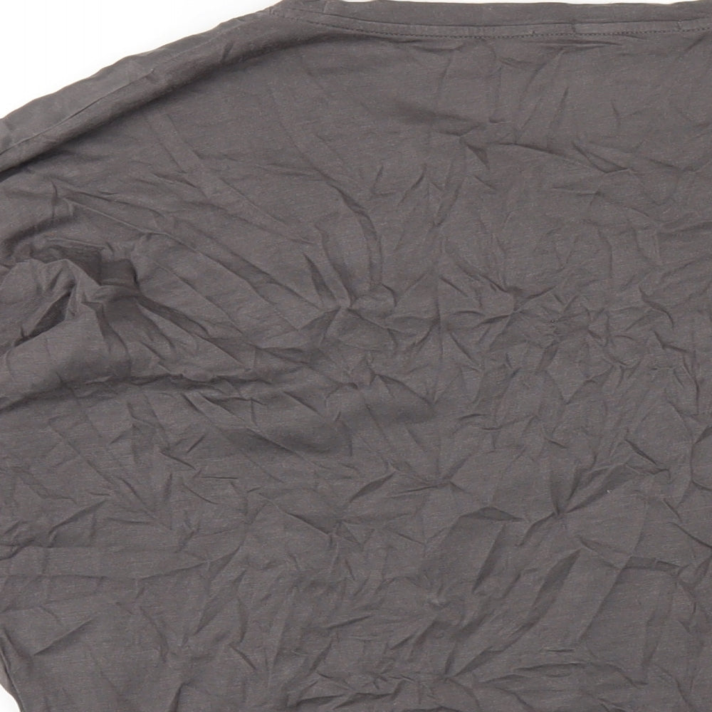 Jigsaw Womens Grey Silk Basic T-Shirt Size M Round Neck