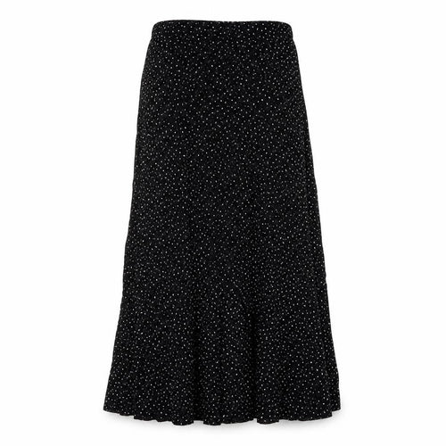 New Look Womens Black Polka Dot Viscose A-Line Skirt Size 4 Zip