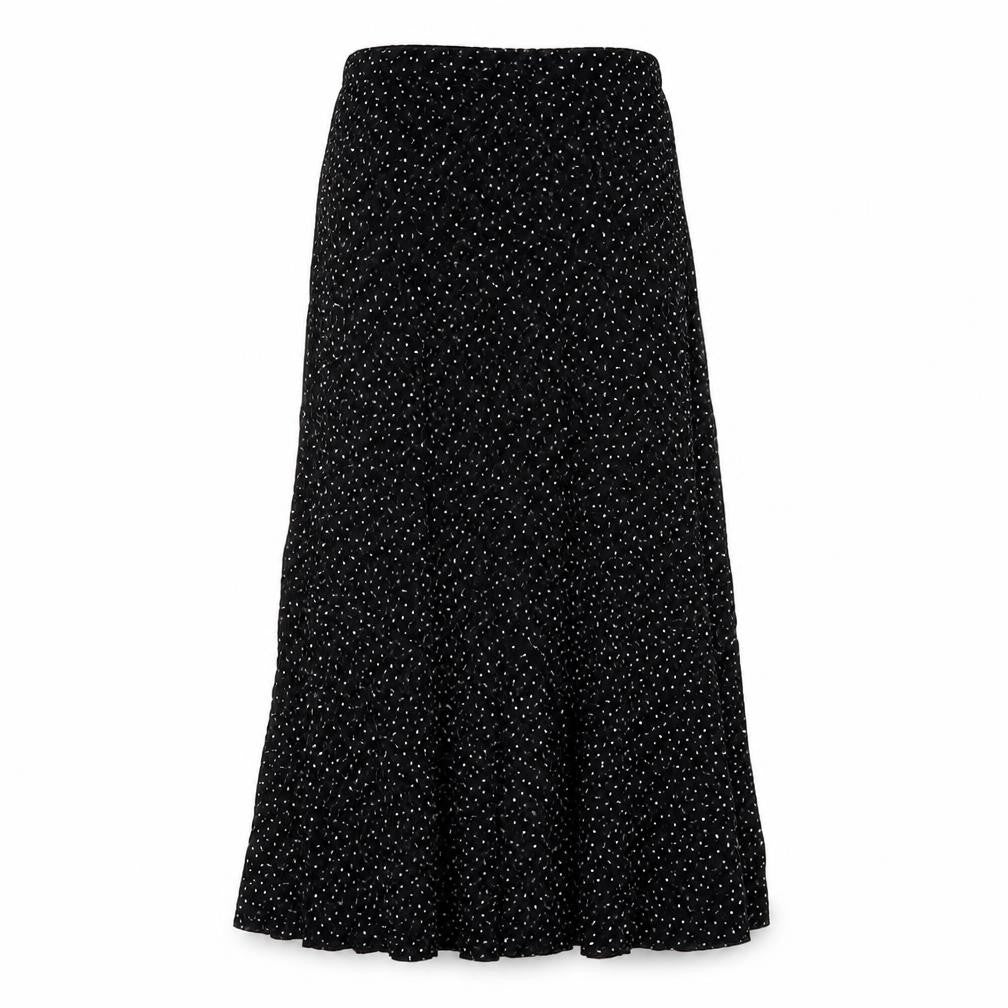 New Look Womens Black Polka Dot Viscose A-Line Skirt Size 4 Zip