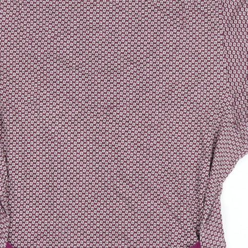 RJR.John Rocha Womens Purple Geometric Cotton Basic T-Shirt Size 16 Scoop Neck