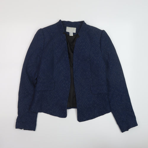 H&M Womens Blue Geometric Jacket Size 14