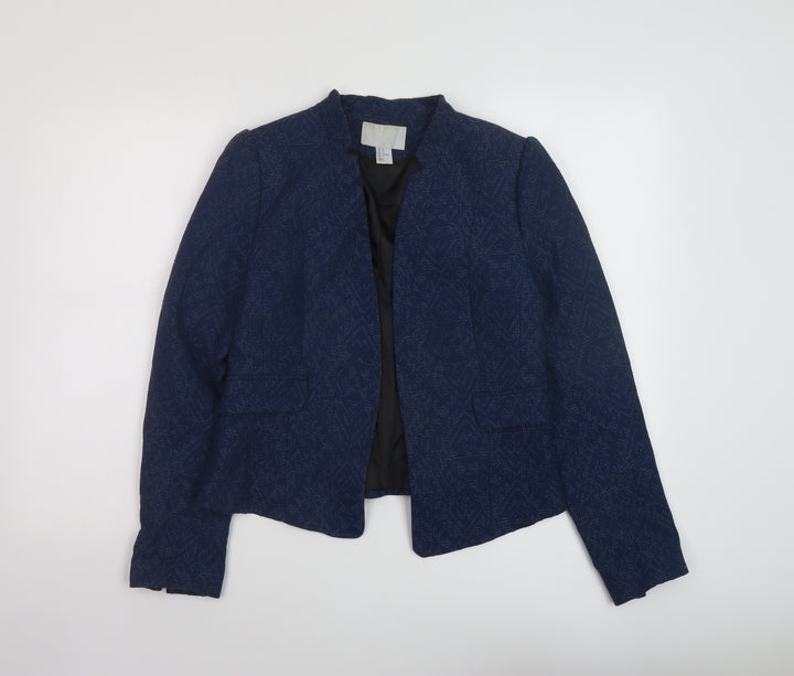 H&M Womens Blue Geometric Jacket Size 14