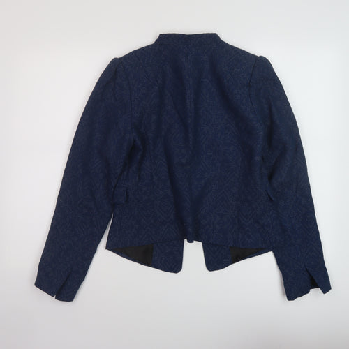 H&M Womens Blue Geometric Jacket Size 14