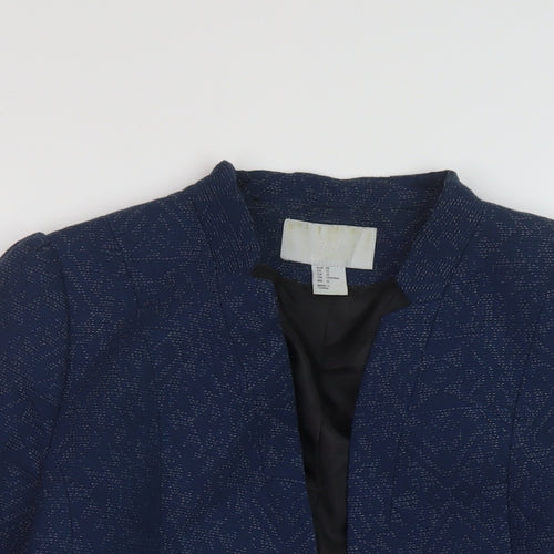 H&M Womens Blue Geometric Jacket Size 14