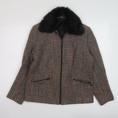 Slimma Womens Multicoloured Geometric Jacket Size 12 Zip