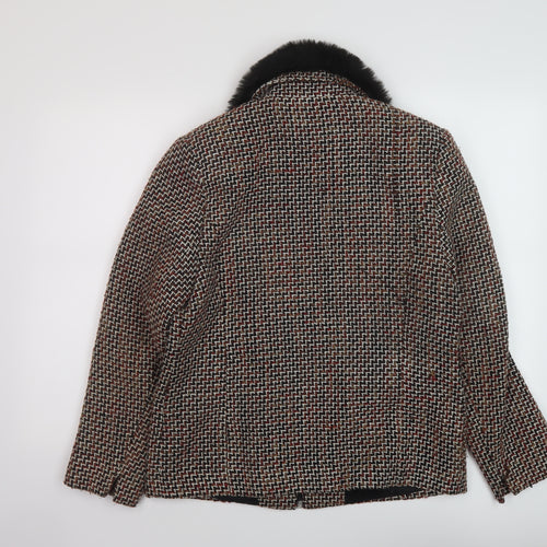 Slimma Womens Multicoloured Geometric Jacket Size 12 Zip