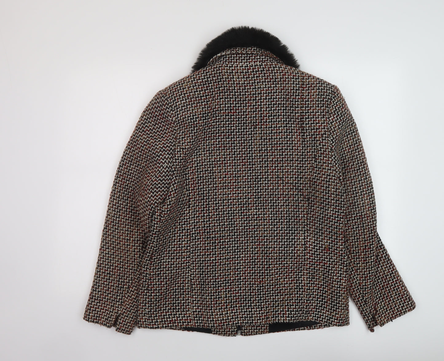 Slimma Womens Multicoloured Geometric Jacket Size 12 Zip