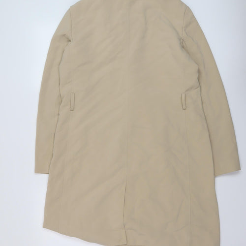 H&M Womens Beige Overcoat Coat Size 12 Button