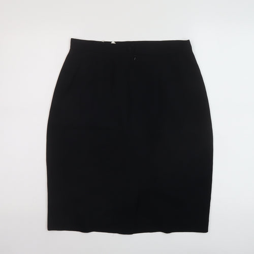 Planet Womens Black Acetate A-Line Skirt Size 14 Zip