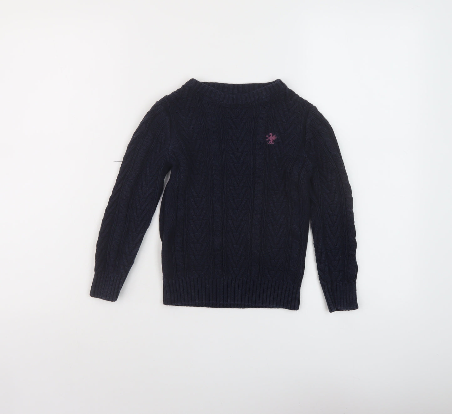 NEXT Girls Blue Crew Neck Cotton Pullover Jumper Size 6 Years Pullover