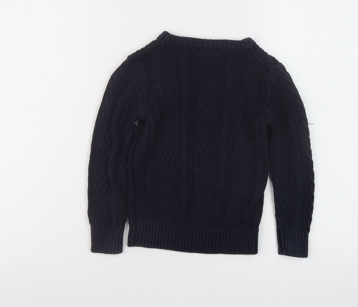NEXT Girls Blue Crew Neck Cotton Pullover Jumper Size 6 Years Pullover