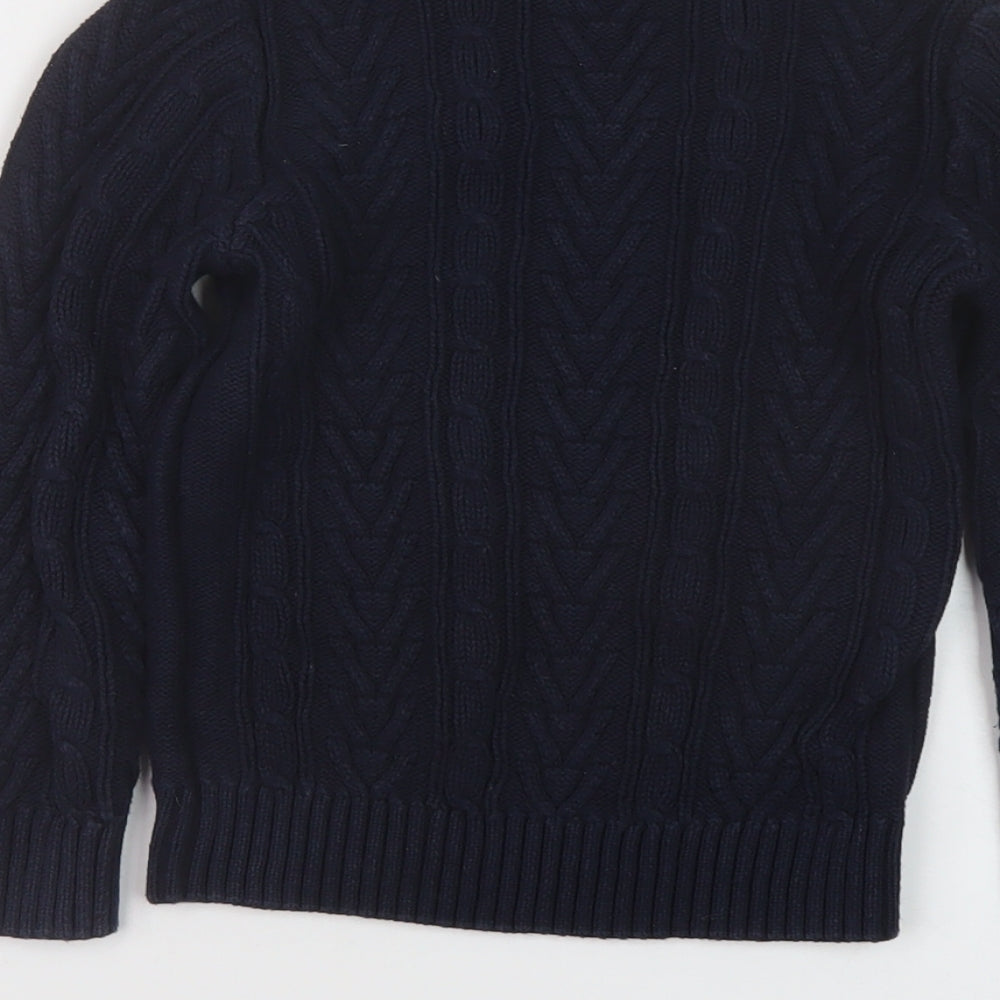 NEXT Girls Blue Crew Neck Cotton Pullover Jumper Size 6 Years Pullover
