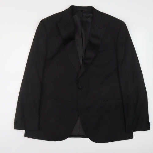 Marks and Spencer Mens Black Polyester Jacket Suit Jacket Size 44 Regular