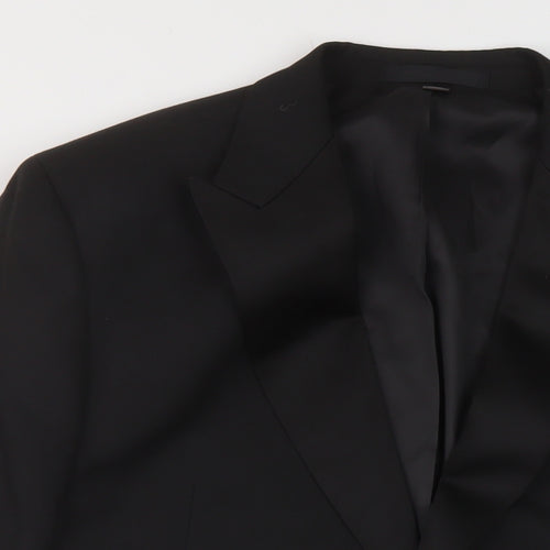 Marks and Spencer Mens Black Polyester Jacket Suit Jacket Size 44 Regular