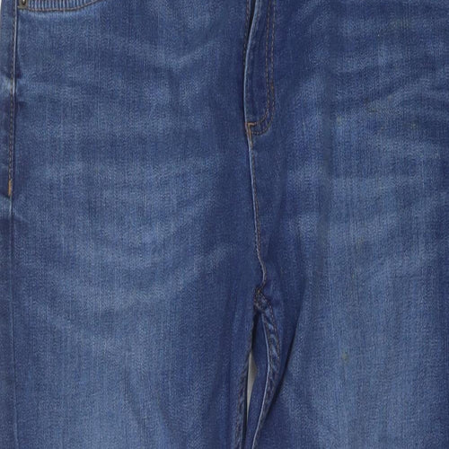Marks and Spencer Womens Blue Cotton Skinny Jeans Size 14 L27 in Regular Button