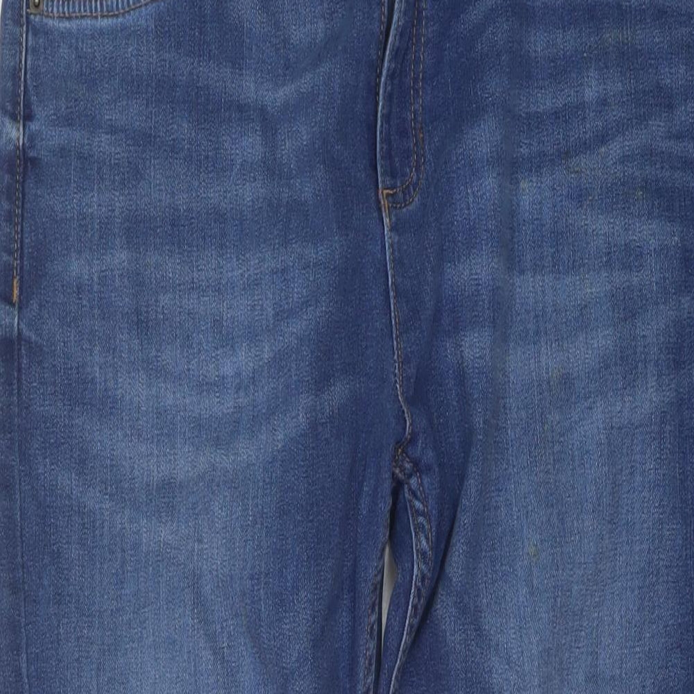 Marks and Spencer Womens Blue Cotton Skinny Jeans Size 14 L27 in Regular Button