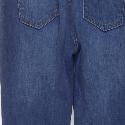 Marks and Spencer Womens Blue Cotton Skinny Jeans Size 14 L27 in Regular Button