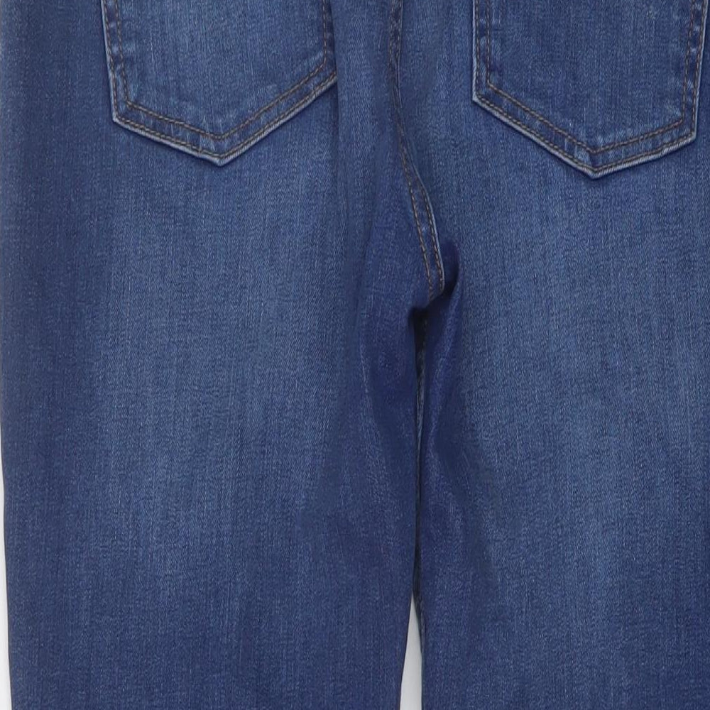 Marks and Spencer Womens Blue Cotton Skinny Jeans Size 14 L27 in Regular Button