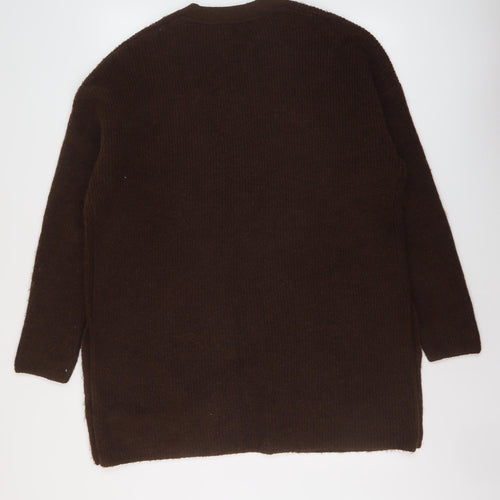 Fat Face Womens Brown V-Neck Polyester Cardigan Jumper Size 18