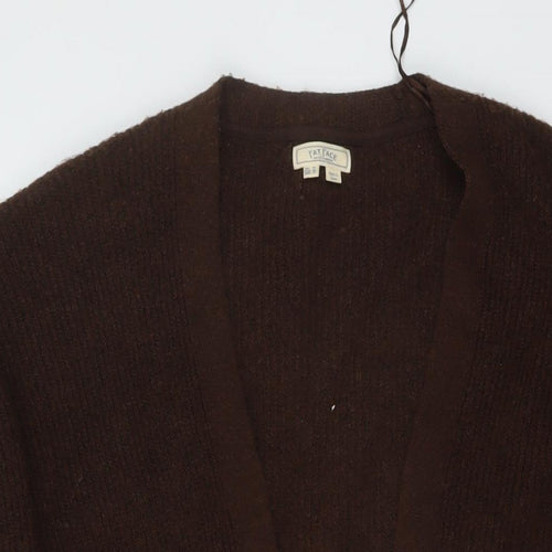 Fat Face Womens Brown V-Neck Polyester Cardigan Jumper Size 18