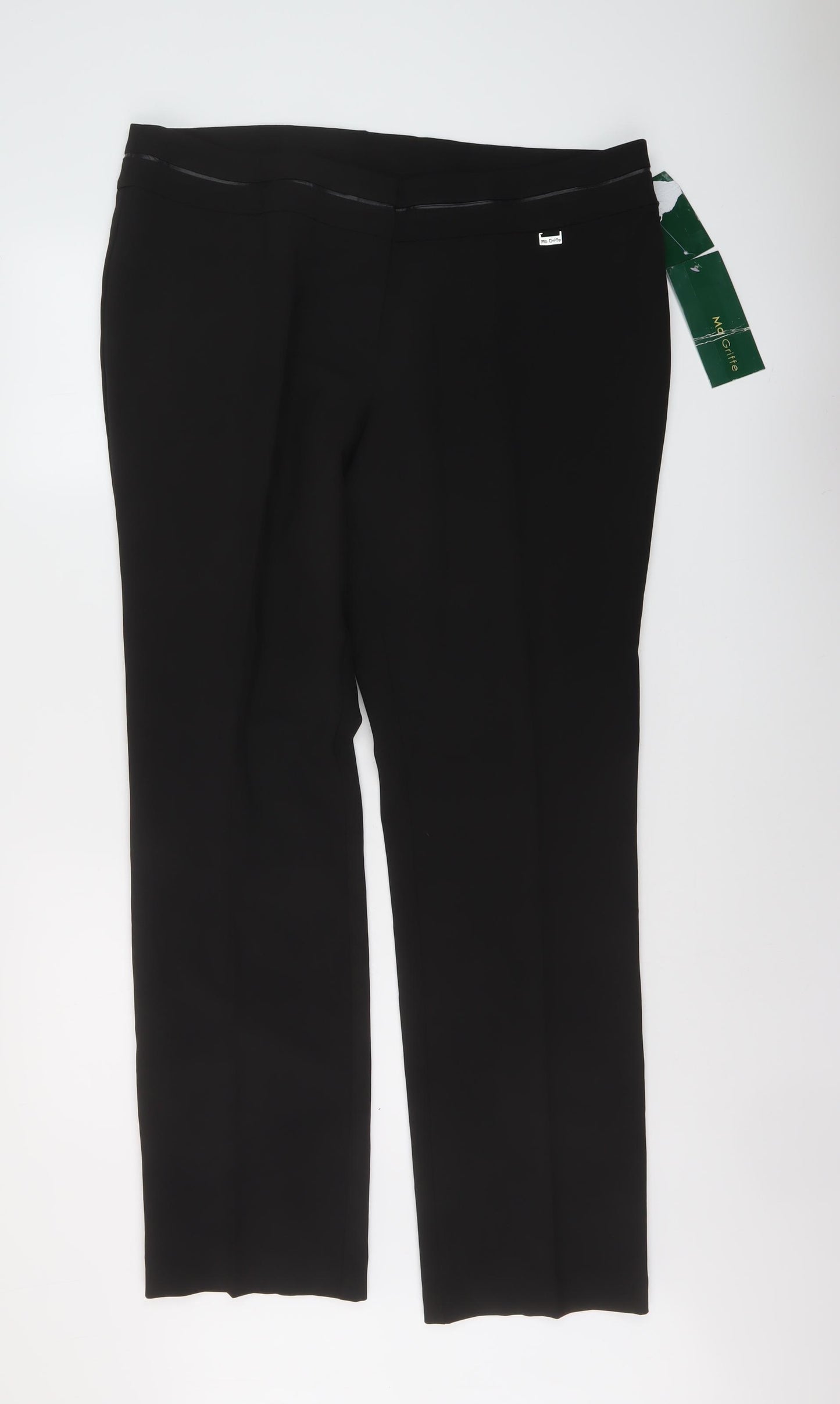 Ma Griffe Womens Black Polyester Trousers Size 40 in L32 in Regular Button