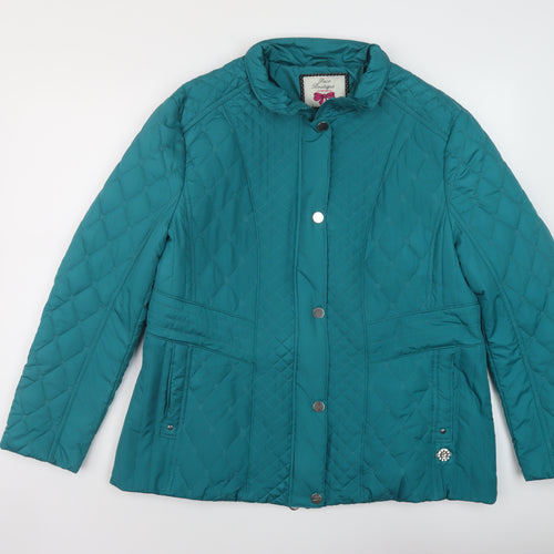 Paco Boutique Womens Green Quilted Jacket Size 20 Zip